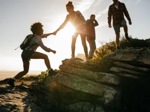 Hikers completing the Three Peaks Challenge adventure tour